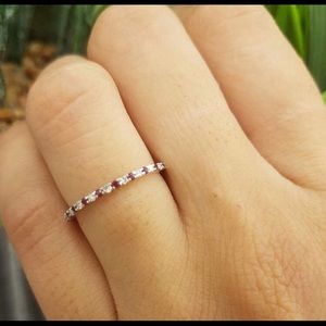 GENUINE RUBY & DIAMOND 10k MINIMALIST BAND